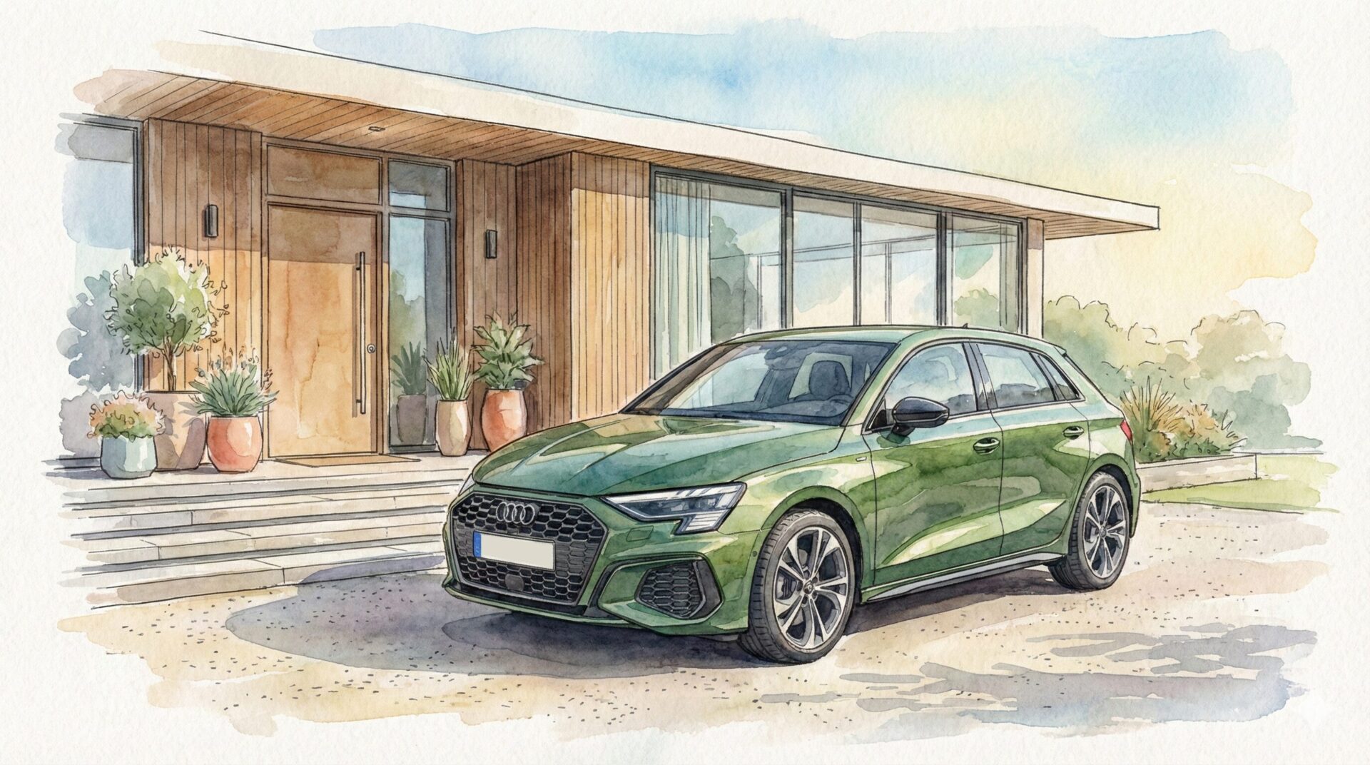 アウディA3フロント_イラスト