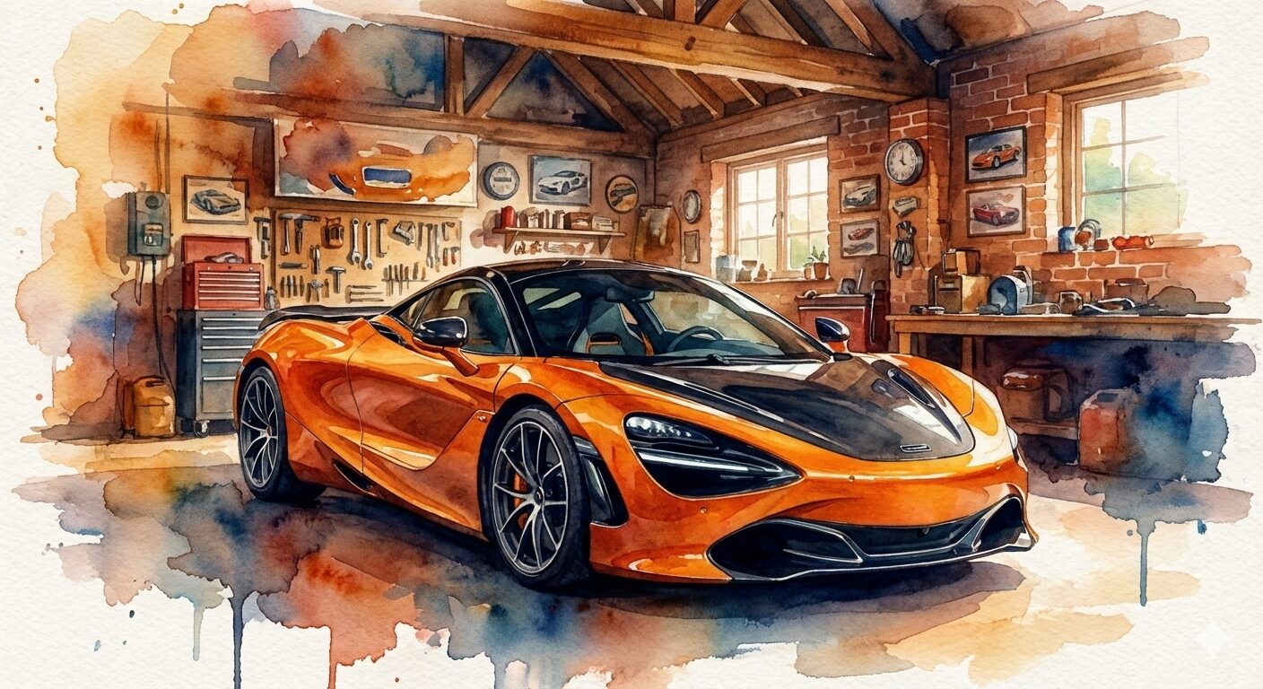 マクラーレン750Sガレージハウスイラスト