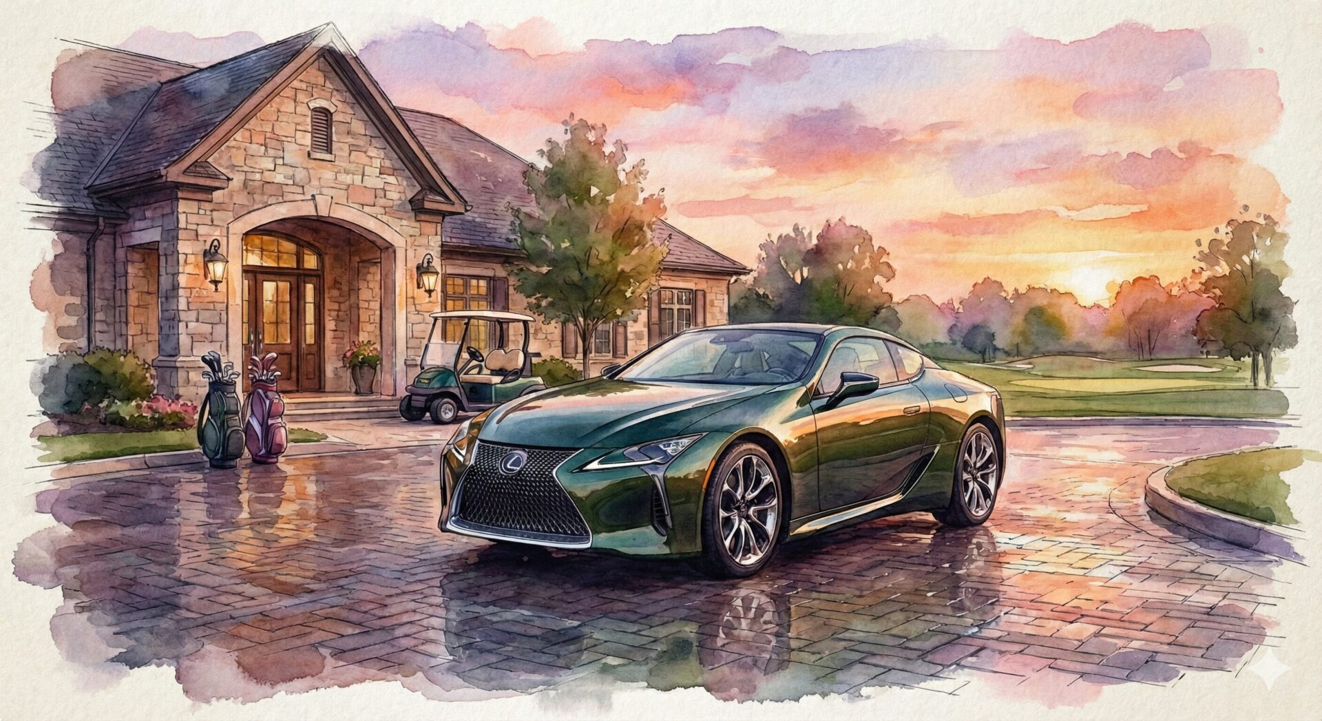 レクサスLCゴルフのクラブハウス前