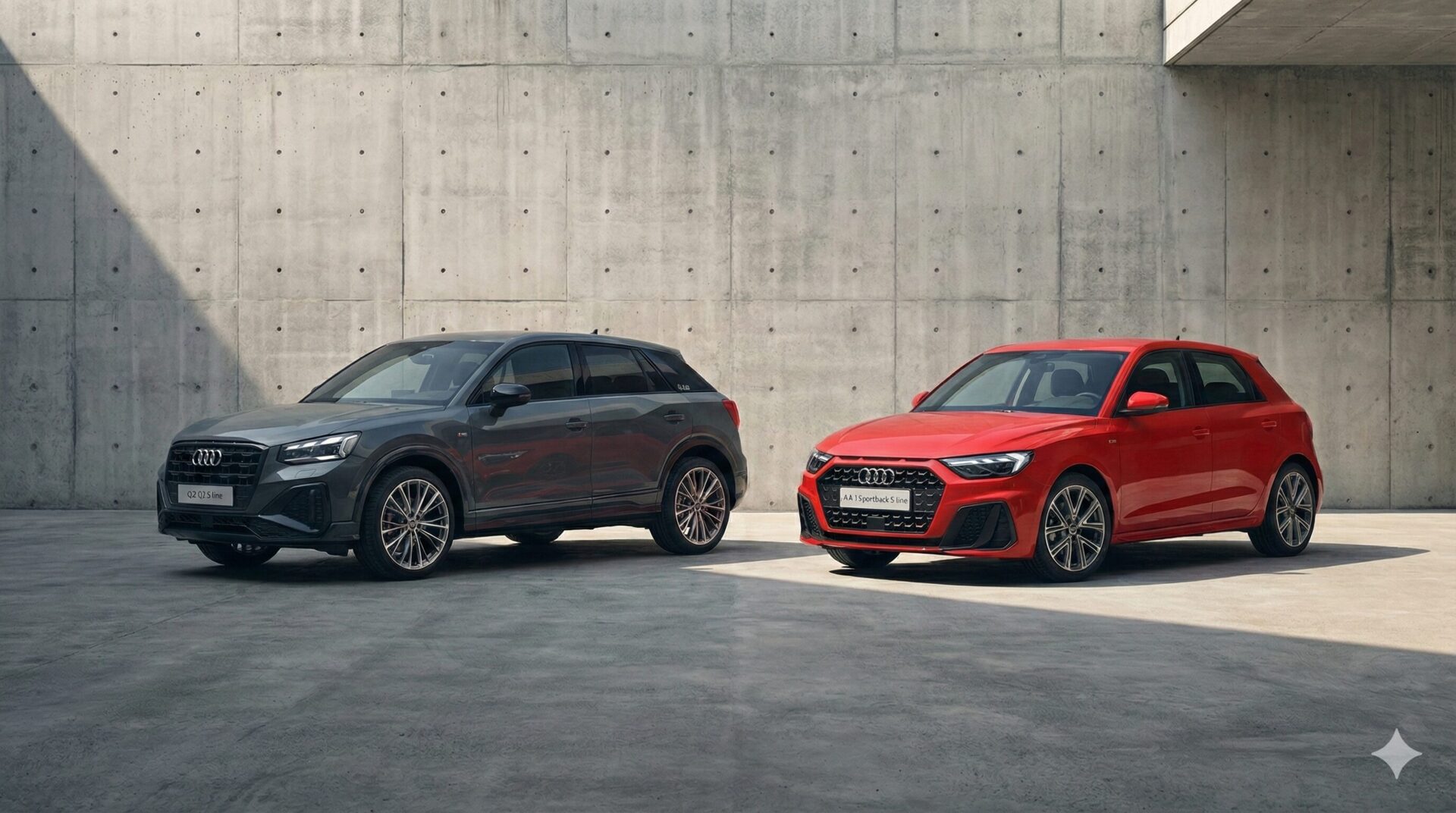 左からアウディQ2、アウディA1