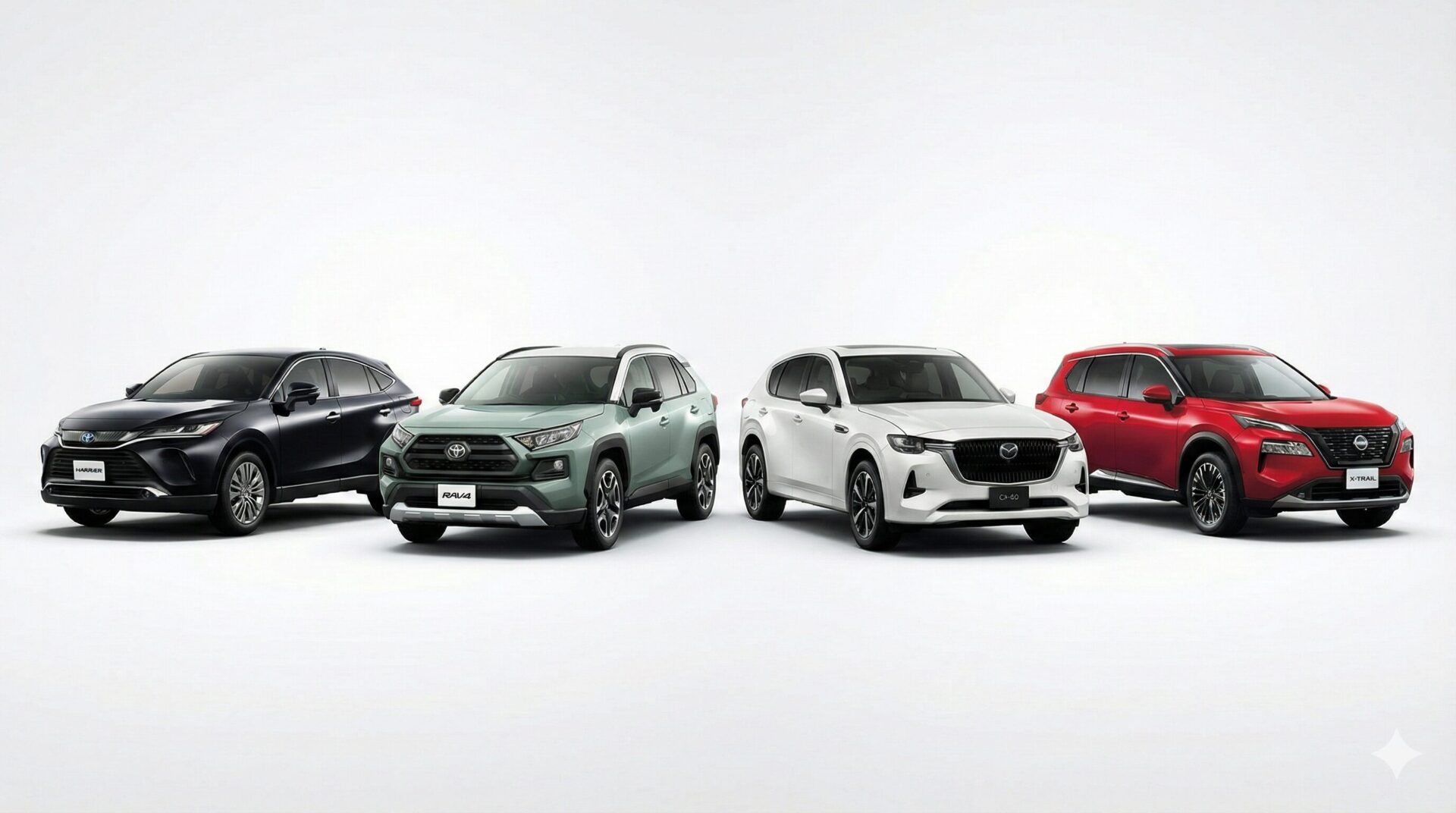 左からハリアー・RAV-4・CX-60・エクストレイル