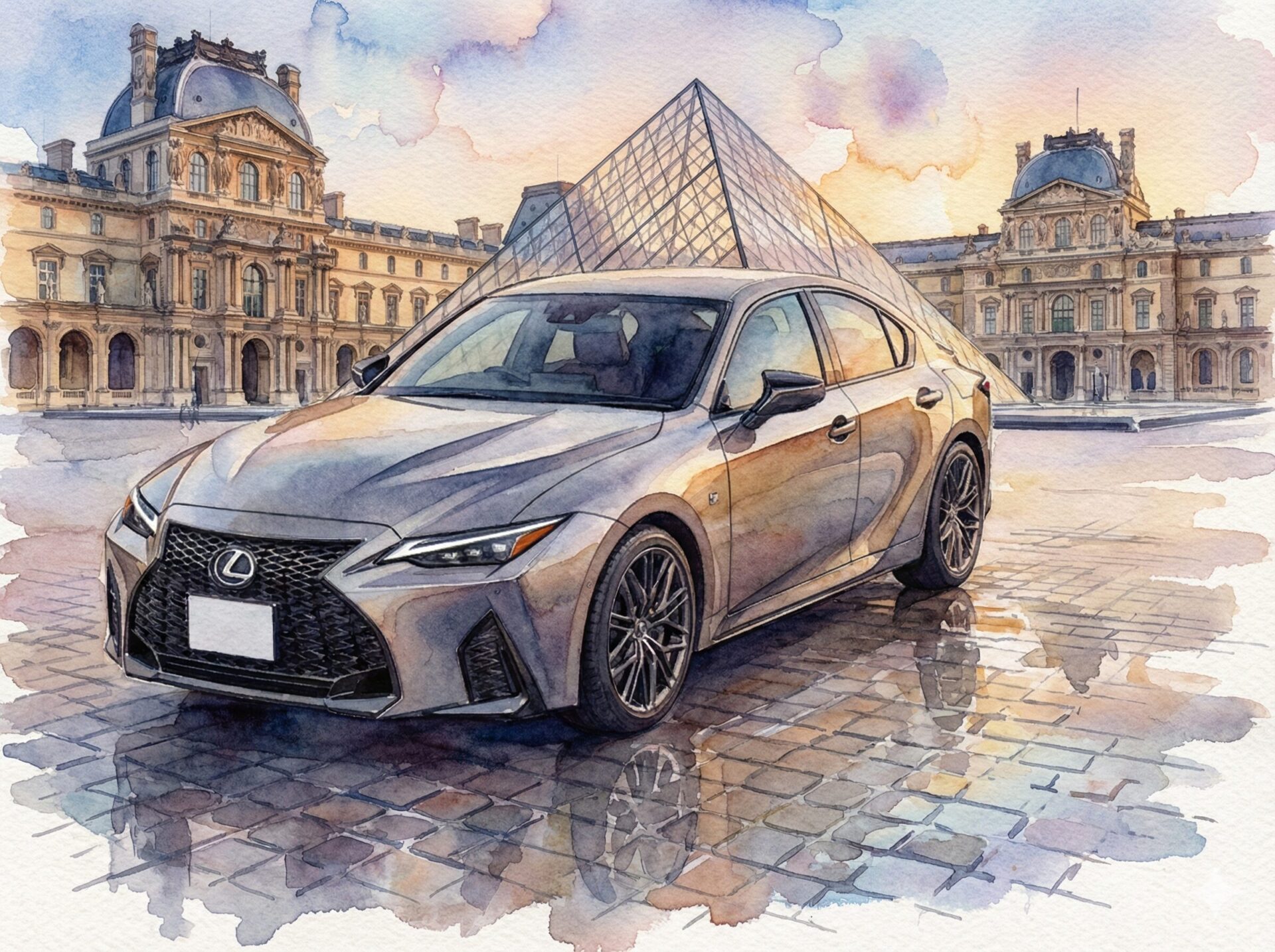 レクサスISとルーブル美術館