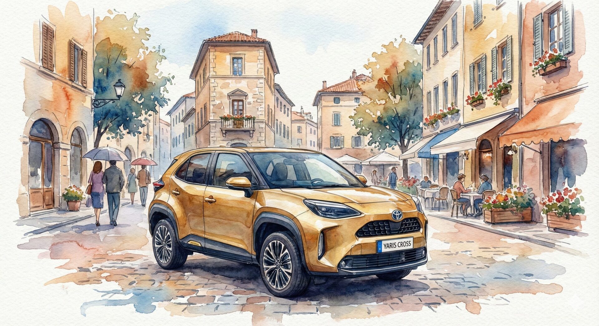 ヤリスクロス西洋の街並み