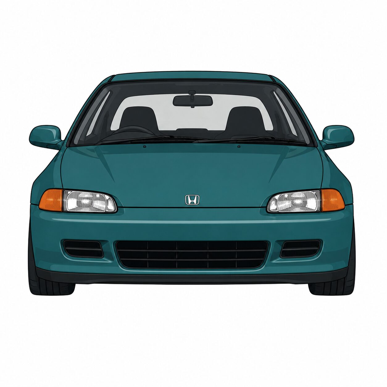 5代目ホンダ・シビックEG型のフロントイラスト