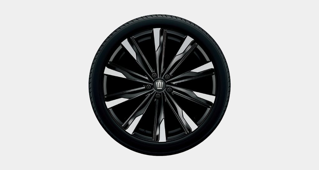 225-45R21タイヤ＆21×7½Jアルミホイール（切削光輝＋ブラック塗装）＆センターオーナメント