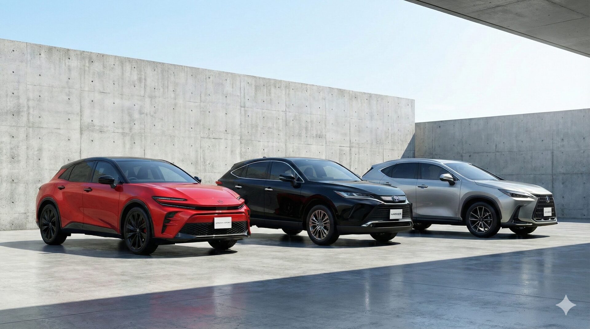 クラウンスポーツ、ハリアー、レクサスNX