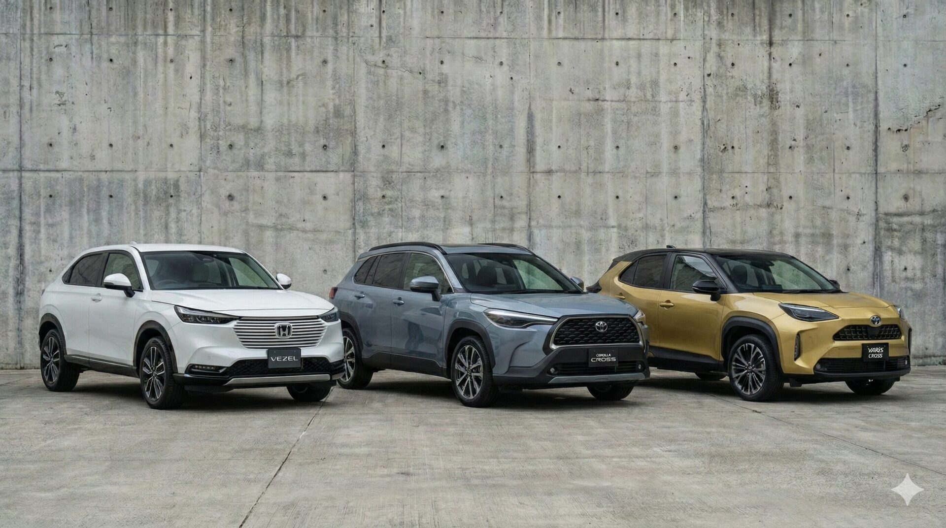 ヴェゼル、カローラクロス、ヤリスクロス