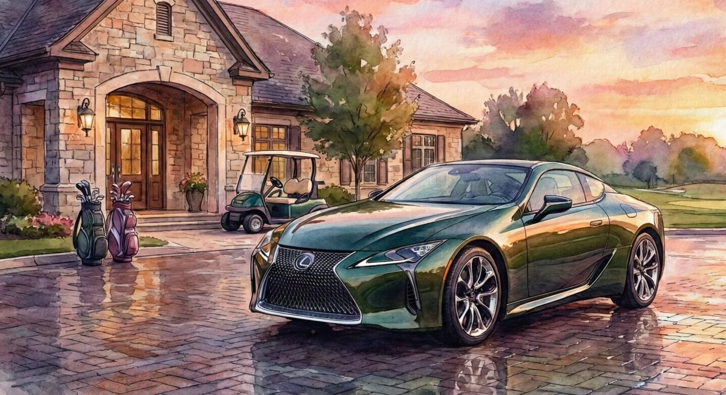 レクサスLCゴルフのクラブハウス前