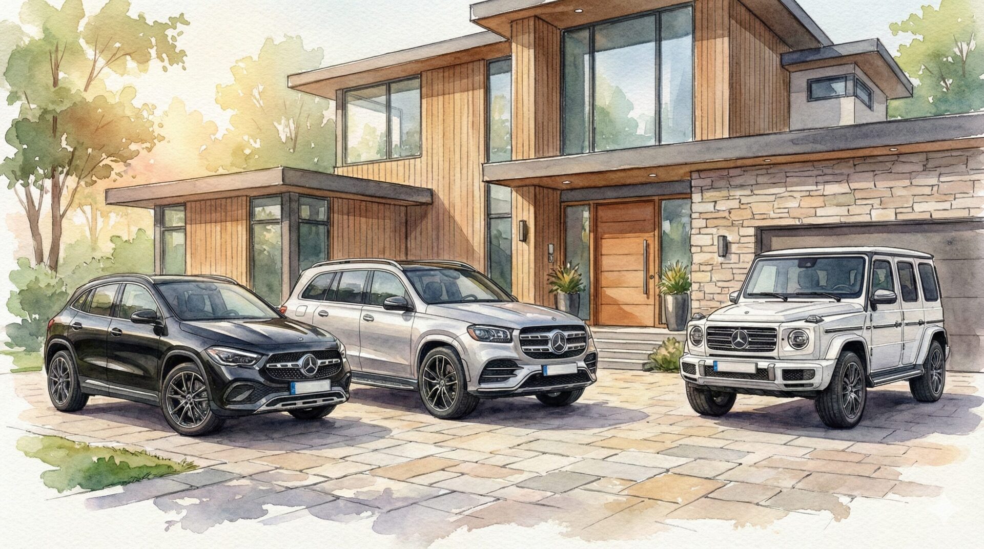 メルセデスベンツSUVイメージイラスト