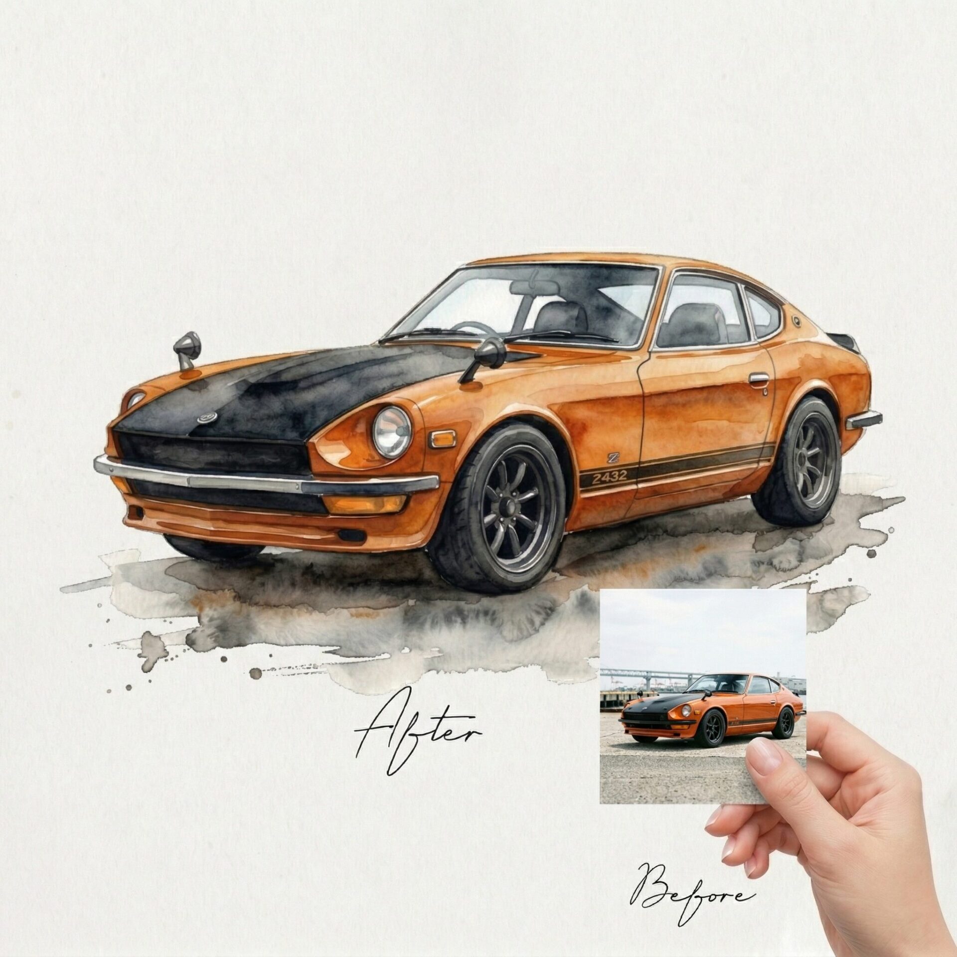 写真から水彩画風アートへ